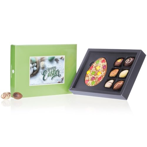 CHOCOLISSIMO – Luxuriöses Ostergeschenk – 6 edle Pralinen & Vollmilchschokoladentafel in Osterei-Form – Exquisite Schokoladenmischung für Genießer, Osterschokolade, Geschenkidee Frauen, Männer, Frau von CHOCOLISSIMO