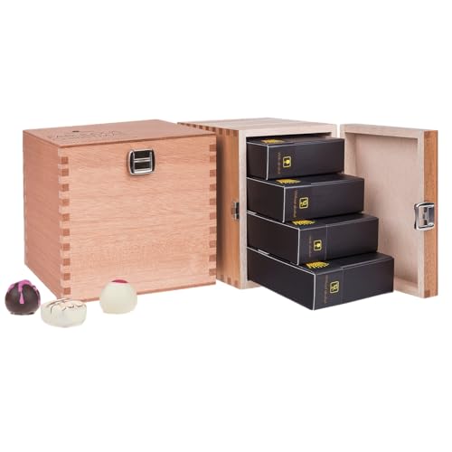 CHOCOLISSIMO - Schokolade Geschenk - 40 handgemachte Pralinen in einem Holzschatzkästchen - Geschenk zu Weihnachten, Geschenkidee Frauen, Männer, Frau, Mann, Eltern, Freundin - Fabulous Christmas Mix von CHOCOLISSIMO