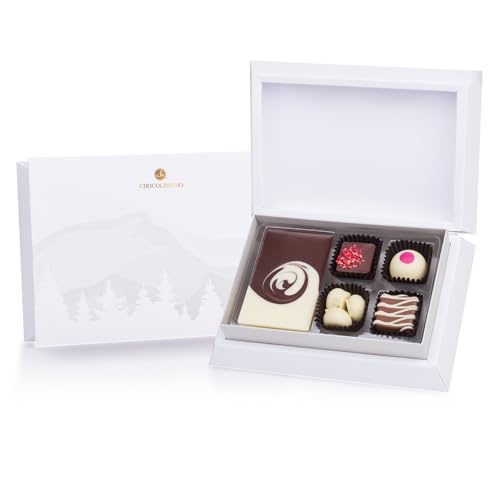 First Selection Xmas Mini - Schokolade - vier Pralinen und eine Tafelschokolade | Schokolade | Weihnachten | Geschenkidee | Weihnachtsfest | Mann | Frau | Schokoladenset | Weihnachtsschokolade von CHOCOLISSIMO