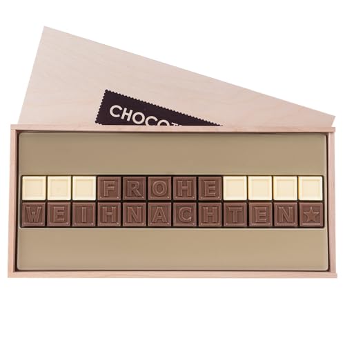 CHOCOLISSIMO - Weihnachtsschokolade - Schokolade Weihnachten - Süße Weihnachtskarte in Holzbox, Geschenk, Geschenkidee Nikolaus - Kinder, Mama, Papa, Oma, Opa - ChocoTelegram, Frau, Frauen, Mann CHOCOLISSIMO - Weihnachtsschokolade - Schokolade Weihnachten - Süße Weihnachtskarte in Holzbox, Geschenk, Geschenkidee Nikolaus - Kinder, Mama, Papa, Oma, Opa - ChocoTelegram, Frau, Frauen, Mann von CHOCOLISSIMO