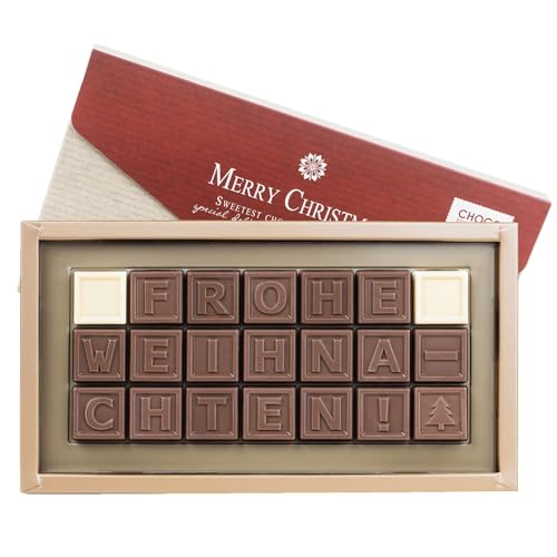 CHOCOLISSIMO - Weihnachtsschokolade - Schokolade Weihnachten - Süße Weihnachtskarte, Geschenk zu Weihnachten, Nikolaus für Kinder, Mama, Papa - ChocoTelegram Frohe Weihnachten, Frau, Frauen, Mann von CHOCOLISSIMO