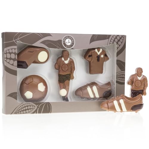 Fußballer-Set - aus Schokolade | Premium Qualität | Schoko Fußball Set | Geschenk für Fußball-Fans | Geburtstagsgeschenk | Kinder | Erwachsene | Mann | Frau | lustige Geschenkidee von CHOCOLISSIMO