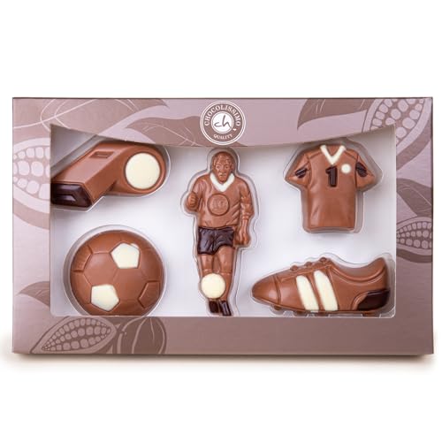 Fußballer-Set - aus Schokolade | Schoko Fußball Set | Geschenk für Fußball-Fans | Geburtstagsgeschenk | Kinder | Erwachsene | Mann | Frau | lustige Geschenkidee von CHOCOLISSIMO