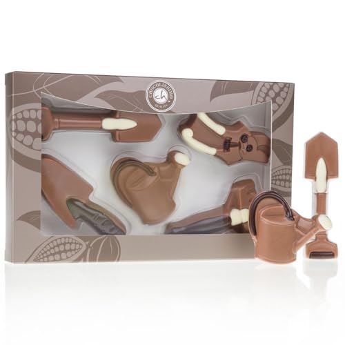 CHOCOLISSIMO - Schokolade Geschenk - Geschenke für Gärtner - 5 Gartenwerkzeuge aus Schokolade, ohne Alkohol - Geburtstagsgeschenk, Tortendeko, lustige Geschenke für Kinder, Frauen, Mama, Oma, Opa von CHOCOLISSIMO