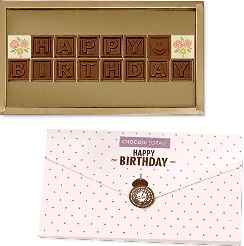 Happy Birthday - Glückwünsche zum Geburtstag aus Schokolade | Geschenk | Mann | Frau | Junge | Mädchen | Geburtstagswünsche | Geburtstagskarte | Geburtstagskind | Ehrentag von CHOCOLISSIMO
