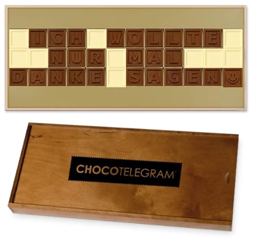 ICH WOLLTE NUR MAL DANKE SAGEN - Dankesbotschaft aus Schokolade | Danke | Dankeschön | Geschenk | Geburtstag | Mann | Frau | Mutter | Vater | Danksagung | Muttertag | Vatertag von CHOCOLISSIMO