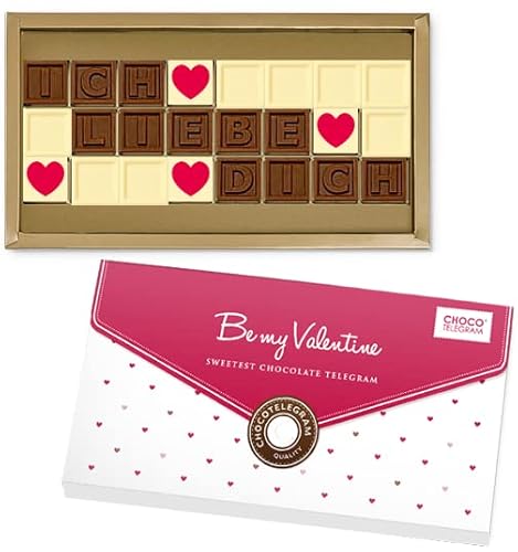 Ich liebe Dich - ChocoTelegram - Geschenk | Valentinstag | Liebe | Jahrestag | 14. Februar | Mann | Männer | Frau | Frauen | Dankeschön | Mitbringsel | Junge von CHOCOLISSIMO