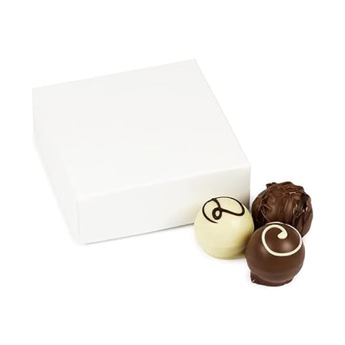 Just White - Pralinen - vier Pralinen als Gastgeschenk | Geschenk | Schokolade | Giveaway | Give-Away | Hochzeitsfeier | Geburtstagsfeier | Feier | Party | Fete | Sause | Andenken | Mann | Frau von CHOCOLISSIMO