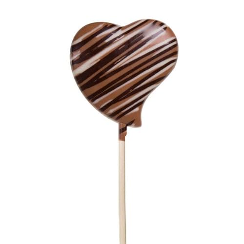 Lollipop 'Vollmilchherz' - Herzlolli aus Vollmilchschokolade | Lolli | Geschenk | Geburtstag | Weihnachten | Valentinstag | Muttertag | Vatertag | Mann | Frau | Junge | Mädchen | Schokolade von CHOCOLISSIMO