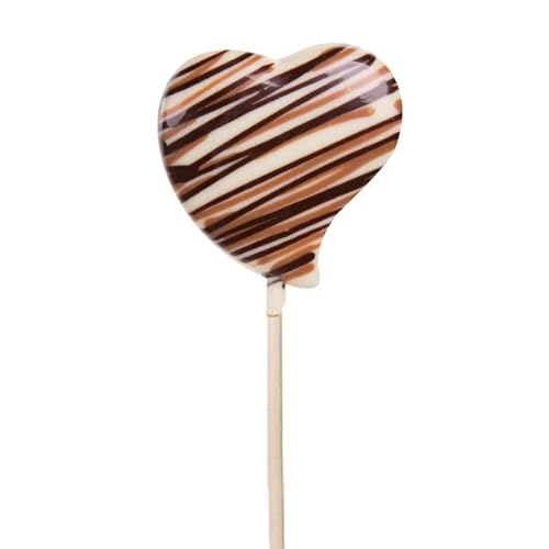 Lollipop 'Weißes Herz' - Herzlolli aus weißer Schokolade | Lolli | Geschenk | Geburtstag | Weihnachten | Valentinstag | Muttertag | Vatertag | Mann | Frau | Junge | Mädchen von CHOCOLISSIMO