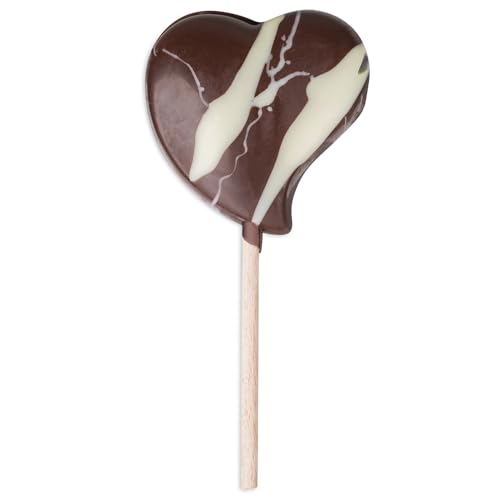 Lollipop 'Zartbitterherz' - Herzlolli aus Zartbitterschokolade | Lolli | Geschenk | Geburtstag | Weihnachten | Valentinstag | Muttertag | Vatertag | Mann | Frau | Junge | Mädchen | Schokolade von CHOCOLISSIMO
