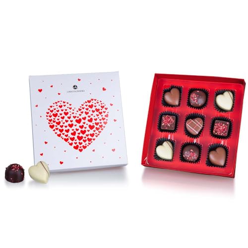 Love Chocolates - neun Valentinstagspralinen | Schokolade | Mann | Frau | Junge | Mädchen | Liebesgeschenk | Liebespaar | Verliebte | Geschenk von CHOCOLISSIMO