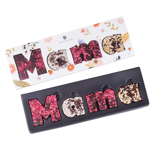 CHOCOLISSIMO - Geschenk Mama - Muttertag Süßigkeiten - Schokolade Geschenk für Mutter - Schoko Buchstaben Zartbitter aus belgischer Schokolade - Geschenkidee Geburtstag Mutti von CHOCOLISSIMO