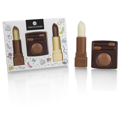 CHOCOLISSIMO - Schokolade Geschenk Frauen - Make Up Set aus Schokolade - Geschenkidee zum Geburtstag, Valentinstag, Muttertag, für Mama, Schwester, Mädchen, Freundin - Schokoladenfiguren, Tortendeko von CHOCOLISSIMO