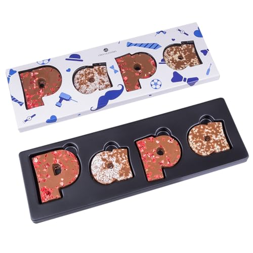 CHOCOLISSIMO - Papa Geschenk - Schokolade Geschenk für Vater - zum Vatertag, Geburtstag, Weihnachten - Buchstaben aus Vollmilchschokolade - Süßes Geburtstagsgeschenk, Dankeschön Geschenkidee CHOCOLISSIMO - Papa Geschenk - Schokolade Geschenk für Vater - zum Vatertag, Geburtstag, Weihnachten - Buchstaben aus Vollmilchschokolade - Süßes Geburtstagsgeschenk, Dankeschön Geschenkidee von CHOCOLISSIMO