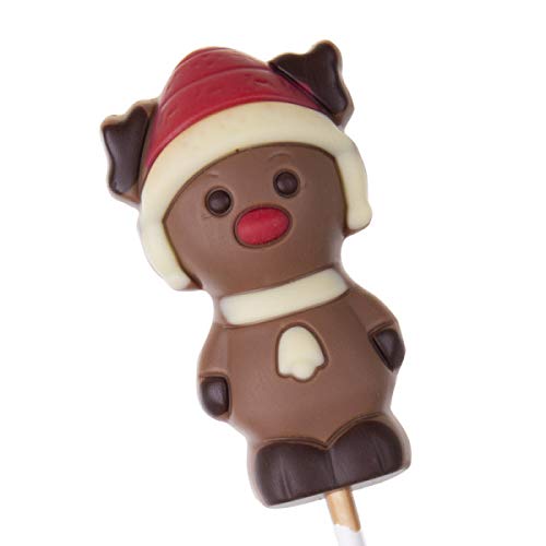 Rentier Schokoladenlolli - Schokoladenfigur am Stiel | Weihnachten | Weihnachtschokolade | Kind | Kinder | Mädchen | Junge | Jungen | Nikolaus | Advent | Weihnachtssüßigkeit | Weihnachtsknabberei von CHOCOLISSIMO