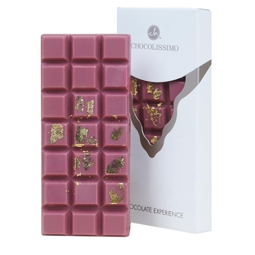CHOCOLISSIMO - Schokolade Geschenk - Tafel Schokolade aus feinster Ruby-Kakaobohne, Weltneuheit - Rosa Schokolade mit Gold - Geschenkidee Frauen, Mama, Freundin, Geburtstag, Valentinstag, Jahrestag von CHOCOLISSIMO