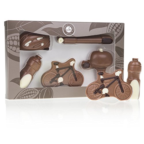 Schoko-Fahrräder 5 Figuren aus Vollmilchschokolade | lustige Geschenkidee | Fahrrad Fan | Fahrrad aus Schokolade | Geburtstagsgeschenk | Kinder | Erwachsene | Mann | Frau von CHOCOLISSIMO