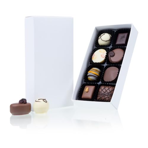 White XL - Pralinen - acht handgemachte Pralinen - Geschenk - Geschenkidee- Mann - Frau - Schokolade - Geburtstag - Weihnachten von CHOCOLISSIMO