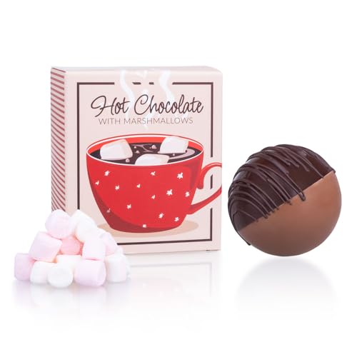 Schokoladenkugel mit Marshmallows - Trinkschokolade in Form einer Kugel gefüllt mit Mausespeck | Schokolade | Geschenkidee | Geburtstag | Weihnachten | Valentinstag | Mann | Frau | Kinder von CHOCOLISSIMO