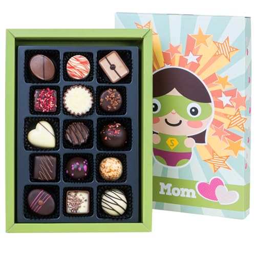 CHOCOLISSIMO - Geschenk Mama - Muttertag Süßigkeiten - Schokolade Geschenk für Mutter - 15 edle Pralinen in lustiger Schachtel - Geschenkidee Geburtstag, Jahrestag, Weihnachten - Super Mom Deluxe CHOCOLISSIMO - Geschenk Mama - Muttertag Süßigkeiten - Schokolade Geschenk für Mutter - 15 edle Pralinen in lustiger Schachtel - Geschenkidee Geburtstag, Jahrestag, Weihnachten - Super Mom Deluxe von CHOCOLISSIMO