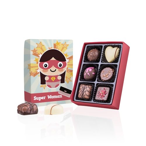 Chocolissimo Super Woman 6 Pralinen Geschenk Kasten von CHOCOLISSIMO