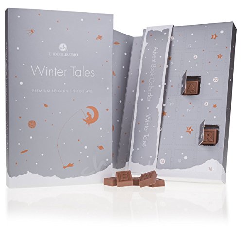 Winter Tales Chocotelegram PL - Adventskalender mit 24 Schokobuchstaben - Schokolade - Geschenk - Weihnachten von CHOCOLISSIMO