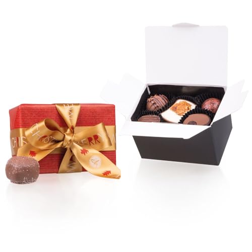 CHOCOLISSIMO Xmas Ballotin Petit - 10 handgemachte Pralinen in schwarzer Box | Weihnachten | Schokolade | Geschenk mit Schleife | Weihnachtspralinen | Weihnachtsschokolade | Süßigkeiten | Mann | Frau von CHOCOLISSIMO