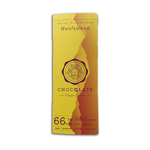 CHOCQLATE Virgin Cacao Schokolade Hanfsamen 66% Kakao 75g (bio, teils roh, vegan) von CHOCQLATE