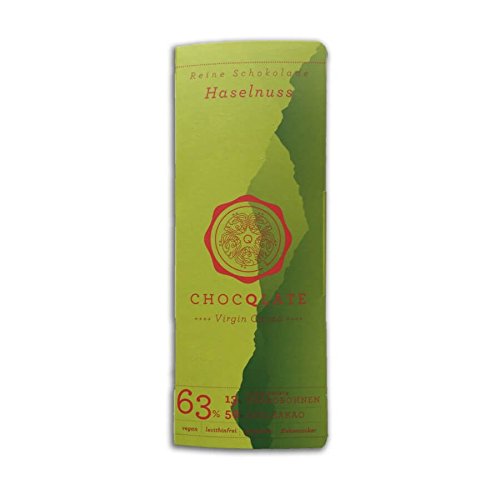 CHOCQLATE Virgin Cacao Schokolade Haselnuss 63% Kakao 75g (bio, teils roh, vegan) von CHOCQLATE