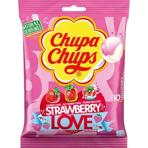 Chupa Chups Strawberry Love Lollies, 12er Pack (12 x 120g) von CHUPA CHUPS S.A.U.
