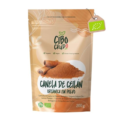 Bio Ceylon Zimt Gemahlen - 200g. Ceylon Zimt Bio Gemahlen 100% Rein Zimtpulver ohne Zusatzstoffen. Organic Cinnamon Powder. von CIBO CRUDO crudo biologico vegan
