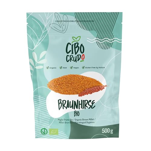 Braunhirse Bio Ganz - 500g. Braun Hirse mit Pflanzlichen Proteinen Vitaminen und Mineralsalzen. von CIBO CRUDO crudo biologico vegan