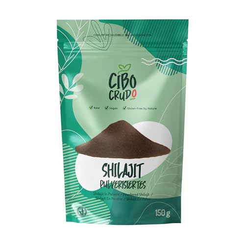 Shilajit Pulver - 150g. Hochwertiger Shilajit Bio. Enthält Fulvinsäure und Antioxidantien. Shilajit Original. Shilajit Pur Pulver für Milchschokoladen Smoothies und Desserts. Shilajit Pulver - 150g. Hochwertiger Shilajit Bio. Enthält Fulvinsäure und Antioxidantien. Shilajit Original. Shilajit Pur Pulver für Milchschokoladen Smoothies und Desserts. von CIBO CRUDO crudo biologico vegan