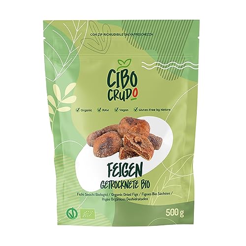 Getrocknete Feigen Bio Ungeschwefelt - 500g. Feigen Getrocknet aus der Türkei Ungezuckert. Hochwertiges Naturprodukt. Organic Dried Figs. von CIBO CRUDO crudo biologico vegan