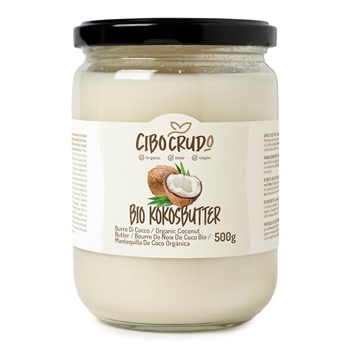 Kokoscreme. Cream of Coconut. - 500ml. Kalt extrahierte Coconut cream, zuckerfrei. Ideal zum veganen Kochen von Kokosnuss-Süßigkeiten und Kuchen. Nicht streufähig. Kokosnussbutter Roh von CIBO CRUDO crudo biologico vegan