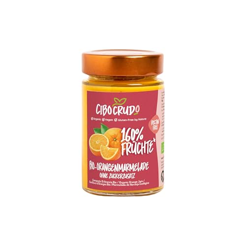 Orangenkompott Bio 160% Frucht - 210 gramm. Veganes und glutenfreies Fruchtkompott Verpackt in Italien. Handwerkliches Kompott ohne Farb Konservierungsstoffe. von CIBO CRUDO crudo biologico vegan