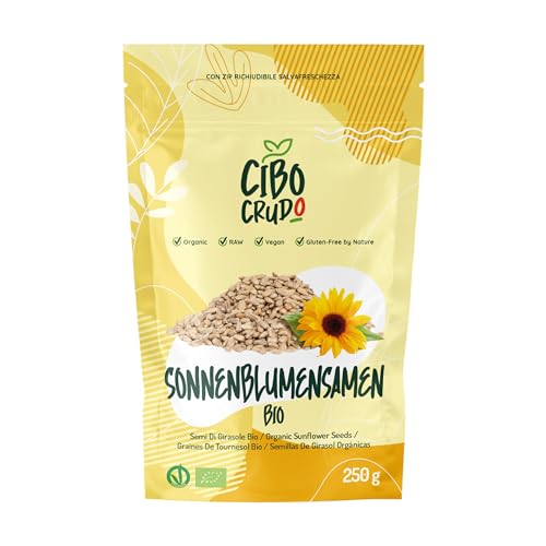 Sonnenblumenkerne Geschält Bio - 250g. Geschälte Sonnenblumenkerne Ungeröstet und Ungesalzen. Quelle für Vitamin E Selen und Magnesium. Ideal für Kekse Brot Pizza und Salat. Sonnenblumenkerne Geschält Bio - 250g. Geschälte Sonnenblumenkerne Ungeröstet und Ungesalzen. Quelle für Vitamin E Selen und Magnesium. Ideal für Kekse Brot Pizza und Salat. von CIBO CRUDO crudo biologico vegan