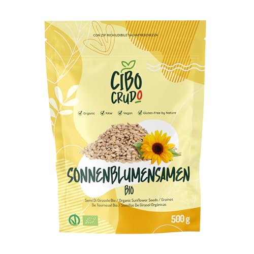 Sonnenblumenkerne Geschält Bio - 500g. Geschälte Sonnenblumenkerne Ungeröstet und Ungesalzen. Quelle für Vitamin E Selen und Magnesium. Ideal für Kekse Brot Pizza und Salat. Sonnenblumenkerne Geschält Bio - 500g. Geschälte Sonnenblumenkerne Ungeröstet und Ungesalzen. Quelle für Vitamin E Selen und Magnesium. Ideal für Kekse Brot Pizza und Salat. von CIBO CRUDO crudo biologico vegan