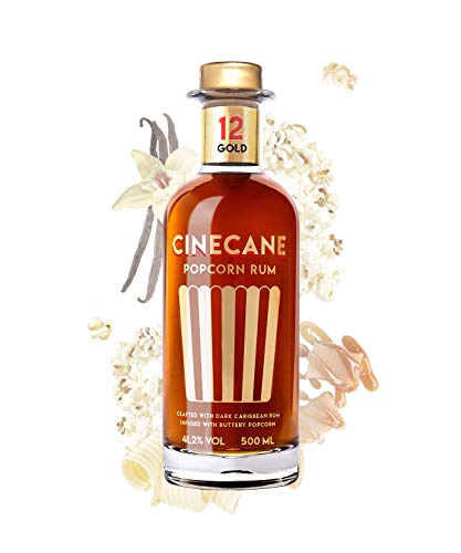 CINECANE Popcorn Rum Gold 12 | 41,2% | 0,5L | Destilliert mit echtem Popcorn von CINECANE