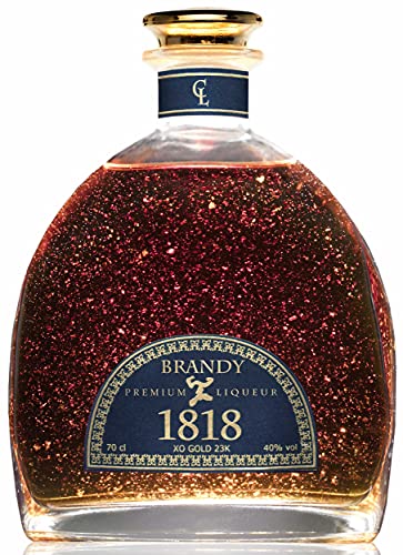 CONDE LUMAR - Brandy 1818 XO - Premium Liqueur Gold 23K - Solera Sherry Reserva - Handgefertigt - Ideale Geschenkflasche - Mit goldenem Qualitätszertifikat - 40% Vol - 70 cl von CL CONDE LUMAR