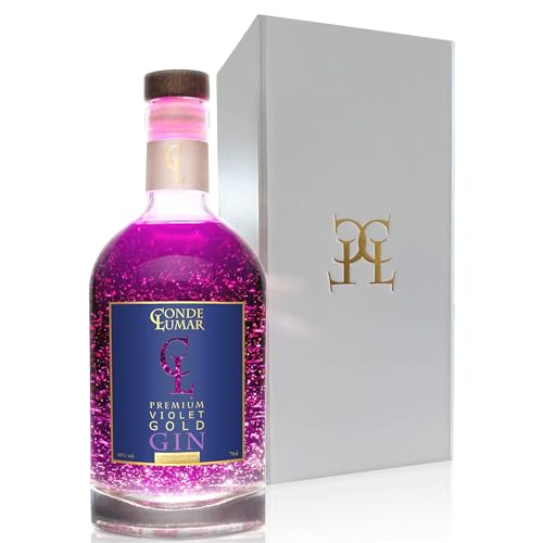 CONDE LUMAR Violet Premium Gin mit Geschenkverpackung - Black Brombeeren & Blaubeeren - 23 Karat Blattgold - Geschenkidee Männer & Frauen - Premium Liqueur mit Goldzertifikat 40% Vol 70 cl CONDE LUMAR Violet Premium Gin mit Geschenkverpackung - Black Brombeeren & Blaubeeren - 23 Karat Blattgold - Geschenkidee Männer & Frauen - Premium Liqueur mit Goldzertifikat 40% Vol 70 cl von CL CONDE LUMAR