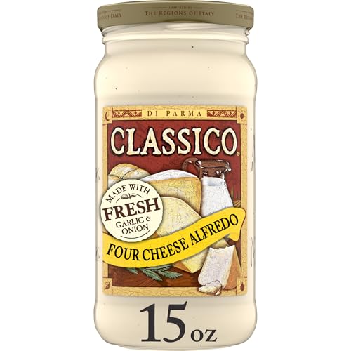 Classico Four Cheese Alfredo Pastasauce, 425 ml Glas von CLASSICO