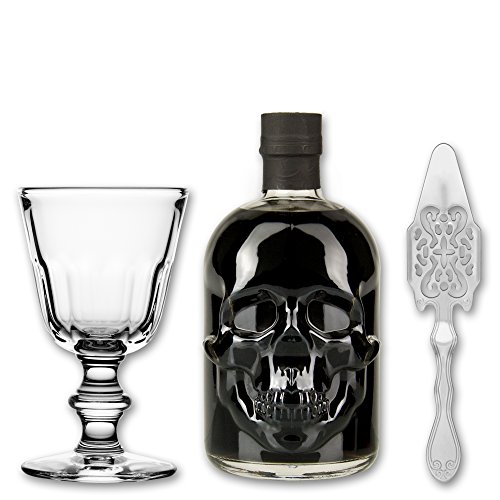 Black Head Absinthe 0,5l + 1x Absinth Glas Perigord + 1x Absinth Löffel Antique von CLUDI Handel & Warendistribution