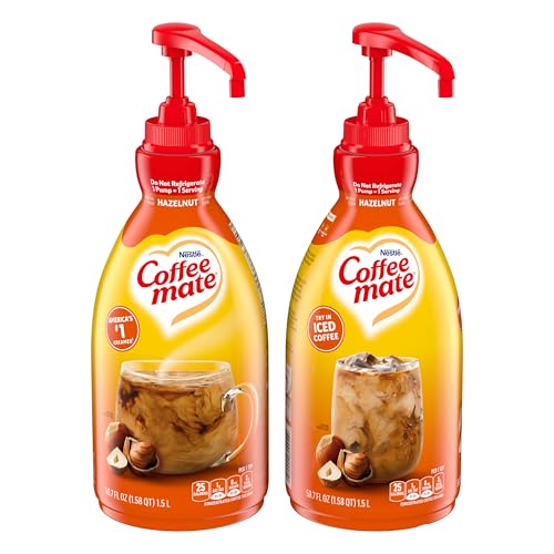 NESTLE COFFEE-MATE Coffee Creamer, Hazelnut, 1.5L liquid pump bottle, Pack of 2 von Coffee Mate