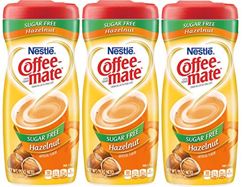 Nestle Coffee Mate zuckerfreie Haselnuss-Dosen, 3 x 289 g von COFFEE-MATE