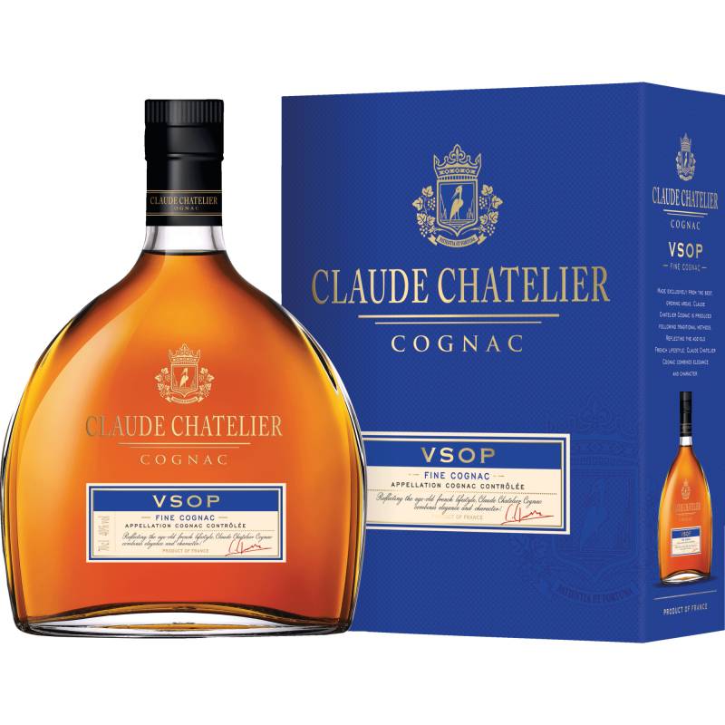 Cognac Claude Chatelier VSOP, Cognac AOP, 0,7 L, 40% Vol., in Etui, Cognac, Spirituosen von COGNAC FERRAND, 16130 ARS, FRANCE