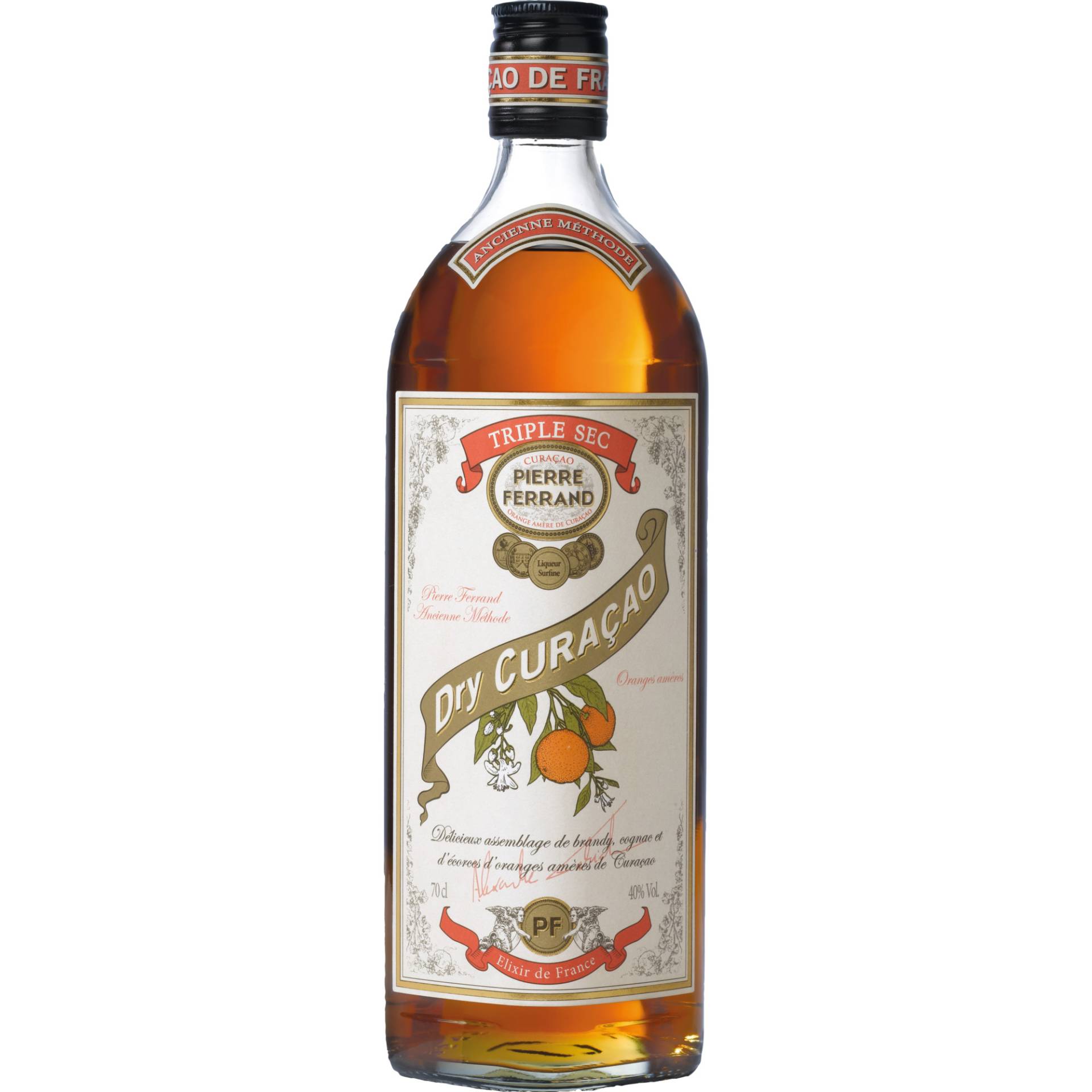 Pierre Ferrand Dry Curaçao Triple Sec, Frankreich, 0,7 L, 40% Vol., Spirituosen von COGNAC FERRAND, 16130 ARS, FRANCE