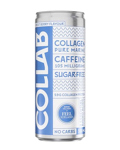 COLLAB Forest Berry – Functional Drink mit marinem Kollagen, natürlichem Koffein, 6 Sorten Vitamin B - zuckerfreies Erfrischungsgetränk aus Island– 330 ml Dose COLLAB Forest Berry – Functional Drink mit marinem Kollagen, natürlichem Koffein, 6 Sorten Vitamin B - zuckerfreies Erfrischungsgetränk aus Island– 330 ml Dose von COLLAB