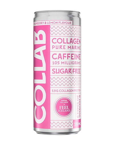 COLLAB Forest Strawberry & Lemon – Functional Drink mit marinem Kollagen, natürlichem Koffein, 6 Sorten Vitamin B - zuckerfreies Erfrischungsgetränk aus Island– 330 ml Dose COLLAB Forest Strawberry & Lemon – Functional Drink mit marinem Kollagen, natürlichem Koffein, 6 Sorten Vitamin B - zuckerfreies Erfrischungsgetränk aus Island– 330 ml Dose von COLLAB